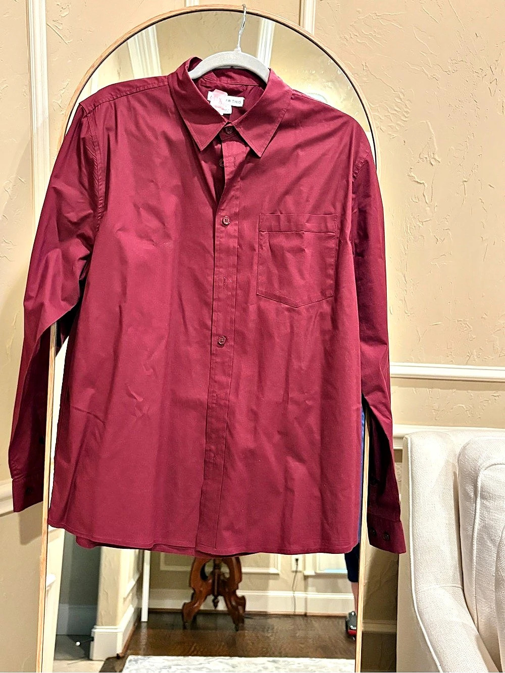 And Now This Button Down Shirt in Burgundy Size Large